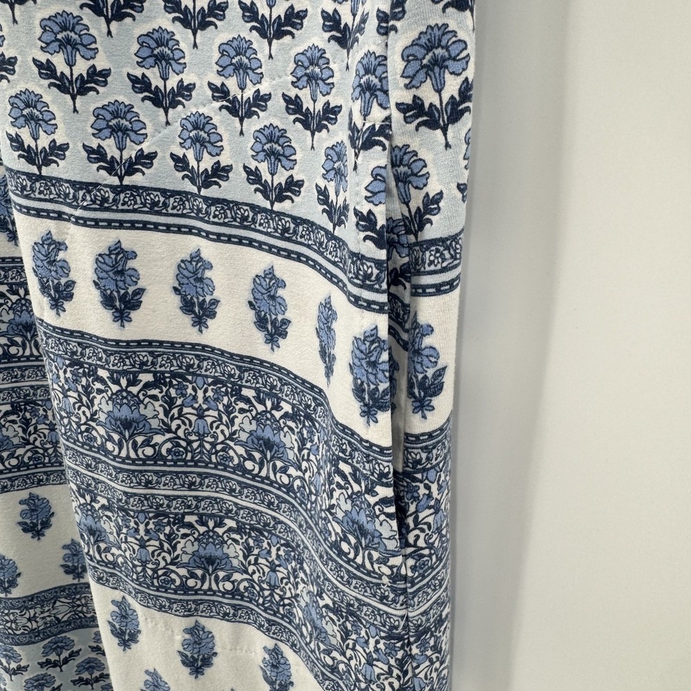 J. Jill Dress Women's L Blue Sleeveless Floral Print Wearever Collection Boho - Picture 5 of 8